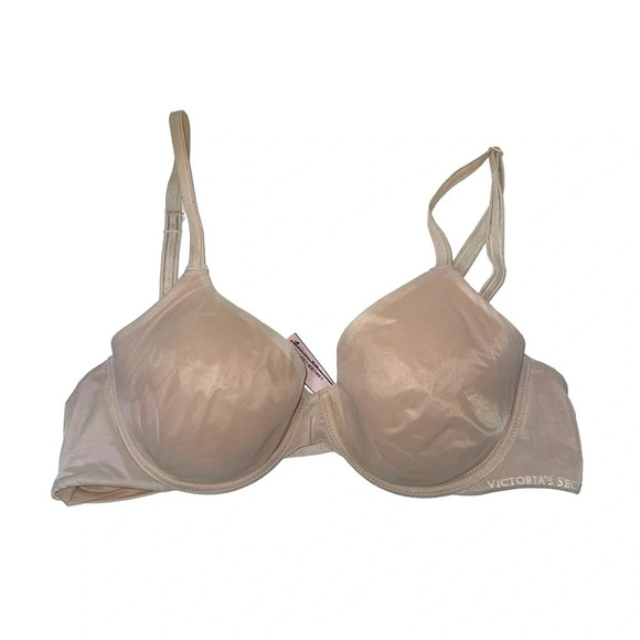 Victoria’s Secret Lined Perfect Coverage Tan Push-up T-shirt Bra 36B Women’s - Picture 1 of 10